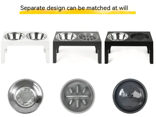 Adjustable Elevated Slow Feeder Dog Bowl