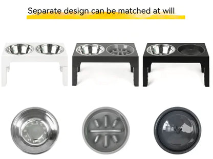 Adjustable Elevated Slow Feeder Dog Bowl